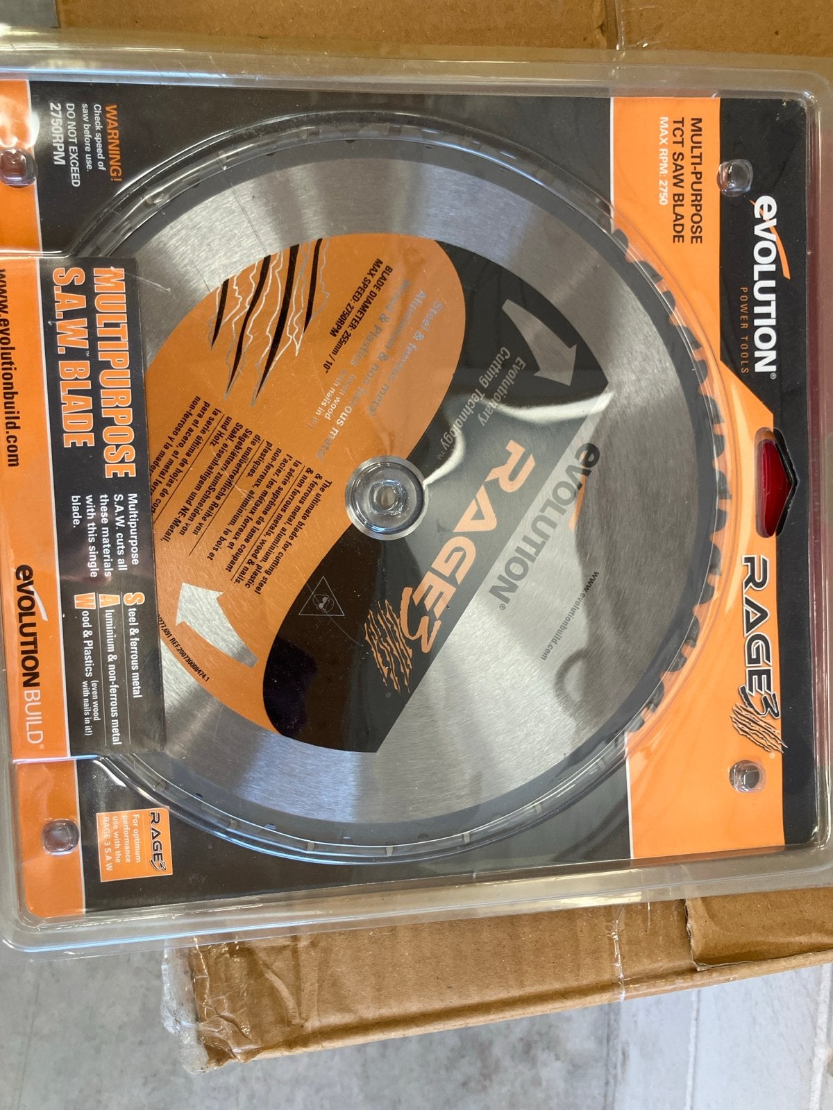 2x Evolution RAGE3 Multipurpose TCT Zaagblad 255mm, Doe-het-zelf en Verbouw, Ophalen, Overige typen, Nieuw, 30 tot 70 mm