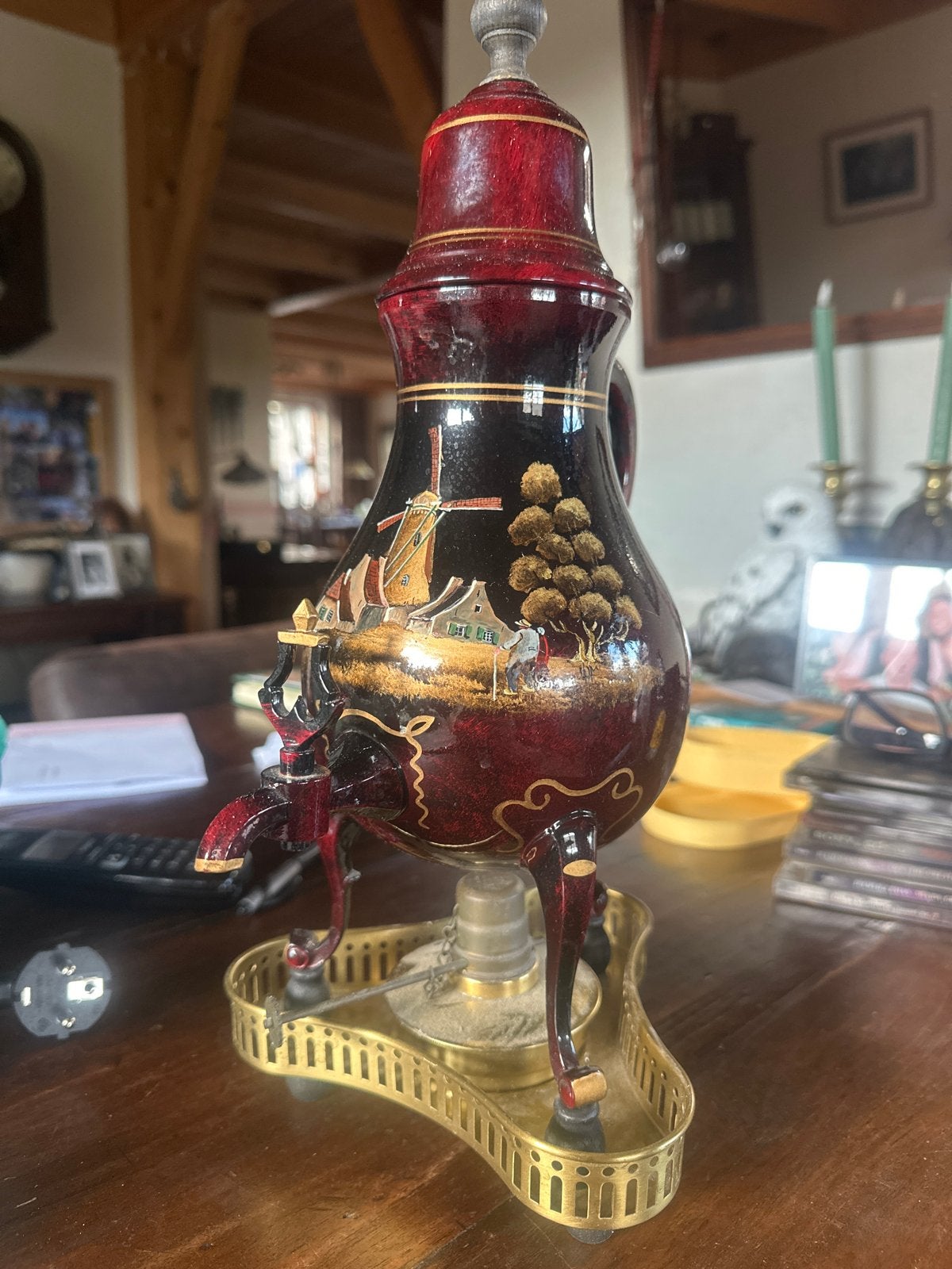 Antieke Samovar met Hollands Tafereel, Ophalen of Verzenden