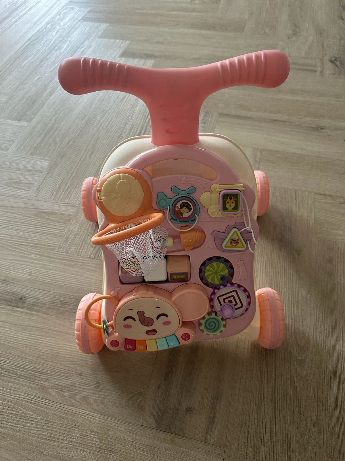 Roze Baby Loopwagen met Activiteitenpaneel, Ophalen, Zo goed als nieuw, Overige typen, Met geluid