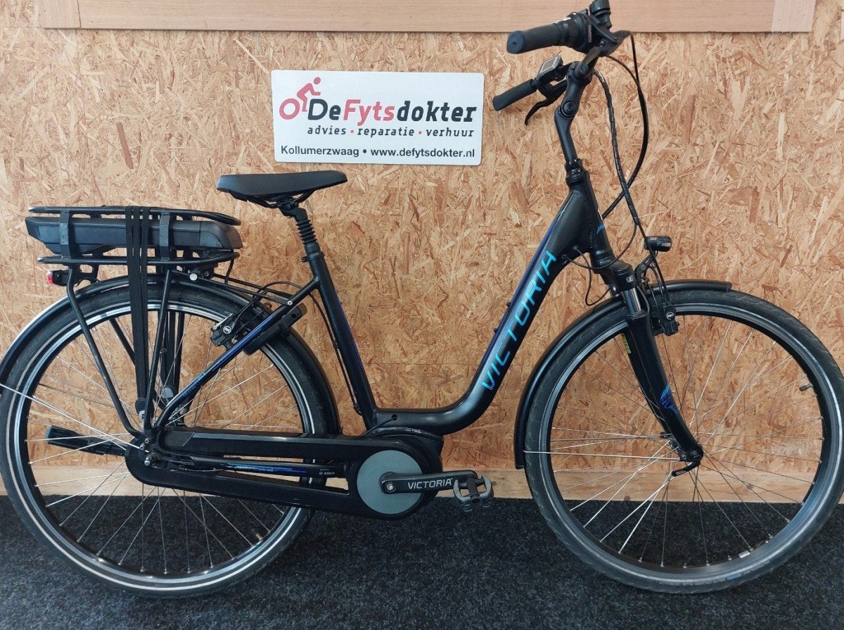 Victoria E-Trekking 5.7 Dames Matzwart / Blauw 51cm, Fietsen en Brommers, Gebruikt, -, -, 51 tot 55 cm