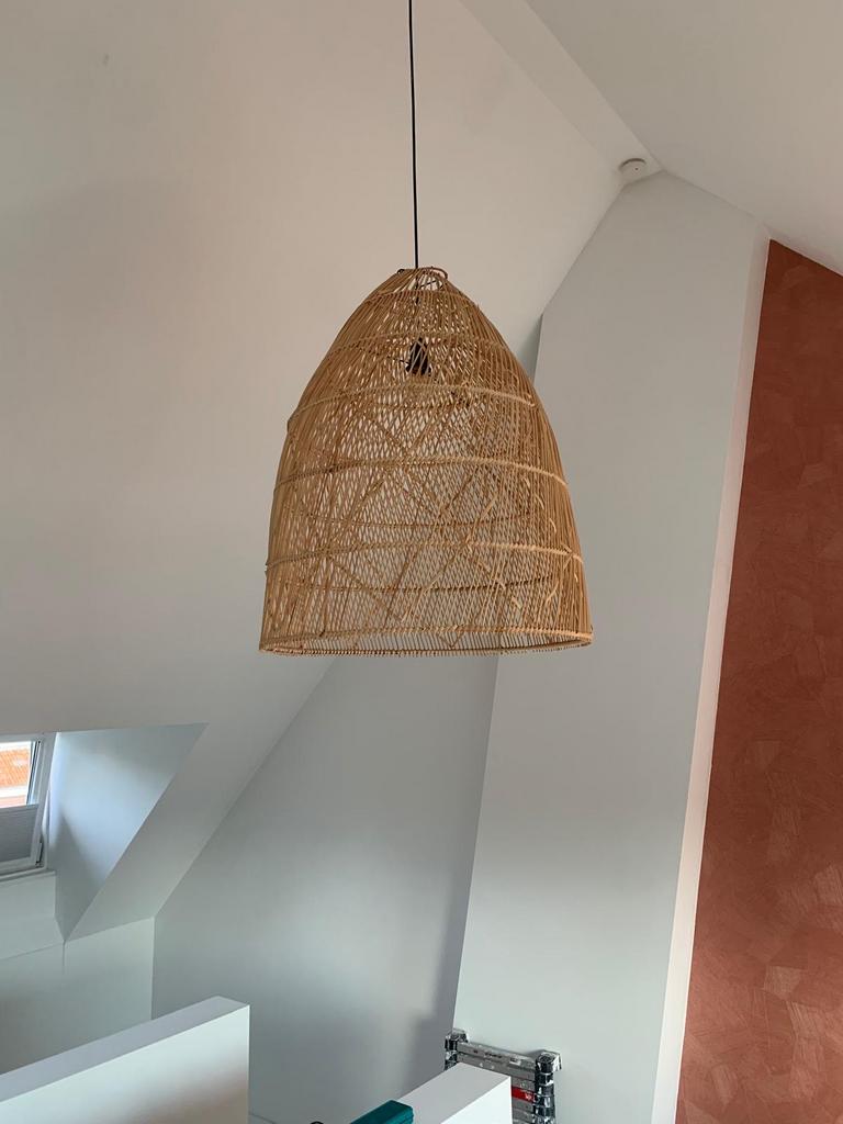 Rotan lamp Loods 5 - 2 stuks, Ophalen, Zo goed als nieuw, Rond