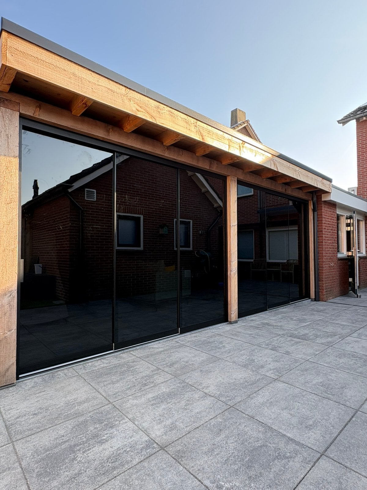 Glazen schuifwanden Veranda Overkapping Serre, Tuin en Terras, Ophalen, Nieuw, Veranda