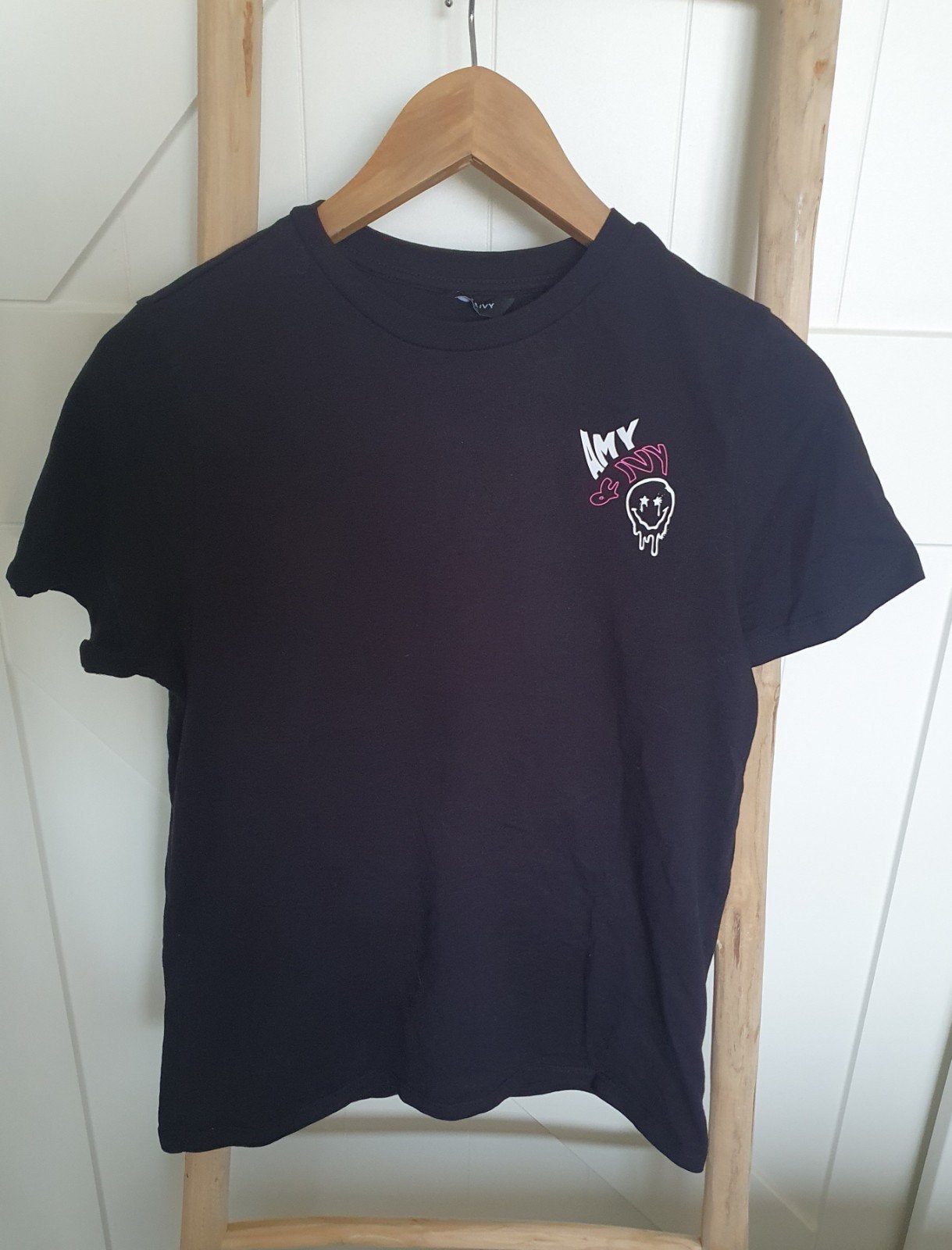 Zwart T-shirt met 'VIBIEST' print - Amy & Ivy, Kleding | Dames, Zwart, Ophalen of Verzenden, Korte mouw, Maat 34 (XS) of kleiner