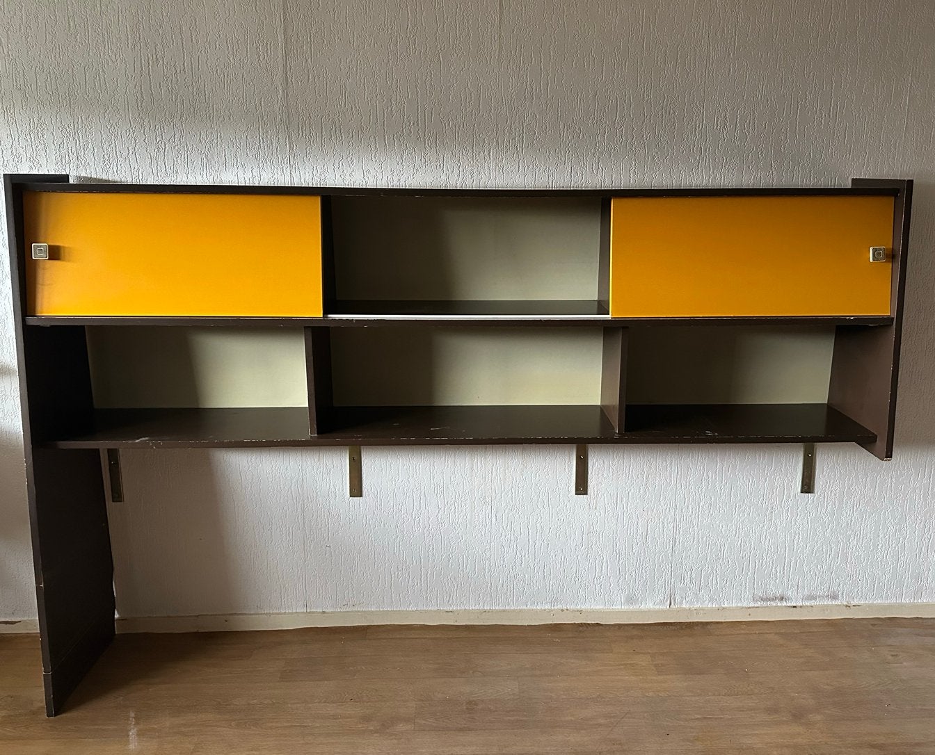 Vintage wandkast met schuifdeuren - Jaren '70 design, Huis en Inrichting, Ophalen, Retro jaren '70, 100 tot 150 cm, 200 cm of meer