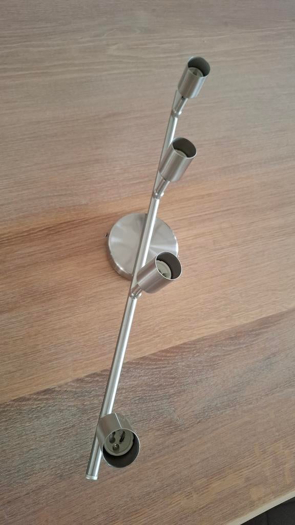 Ikea Spotjes op rail -  4 lampjes, Ophalen of Verzenden, Gebruikt, Halogeen (gloei)lamp