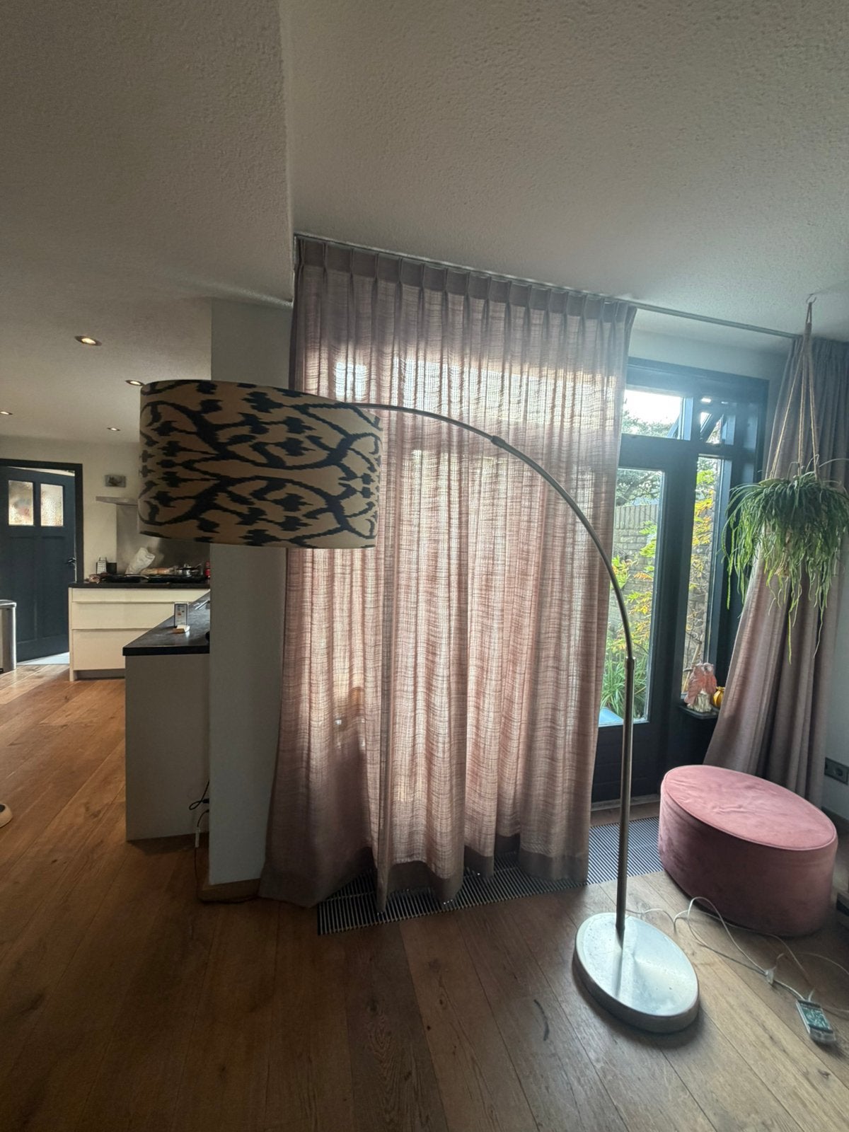 Booglamp met Ikat lampenkap, Ophalen, Gebruikt, Minder dan 100 cm