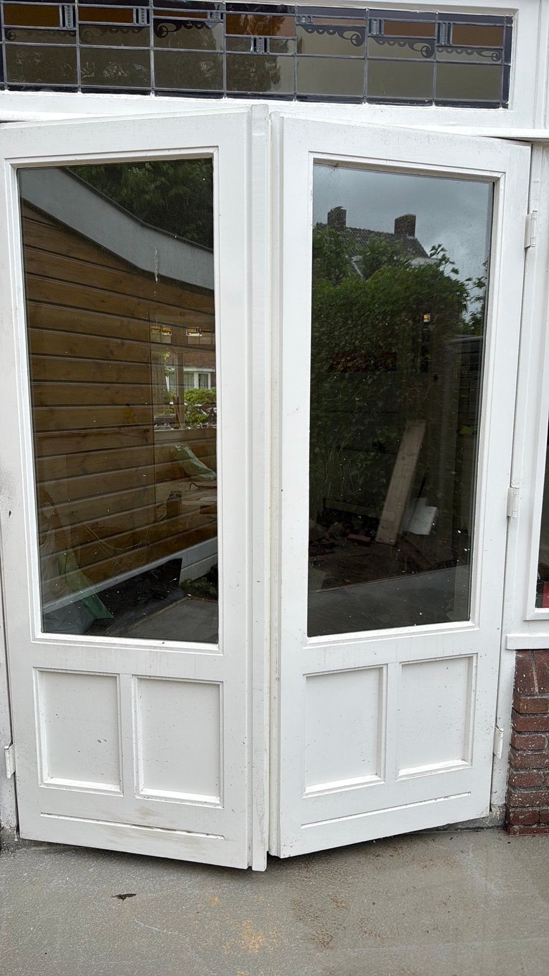Originele jaren 30 openslaande deuren, Ophalen, Gebruikt, Buitendeur, Hout