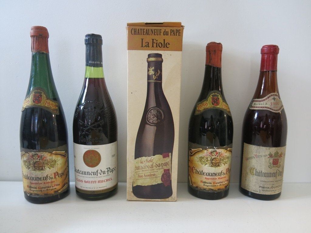 Collectie vintage wijn Chateauneuf – du-pape, Overige gebieden, Overige typen, Ophalen of Verzenden, Zo goed als nieuw