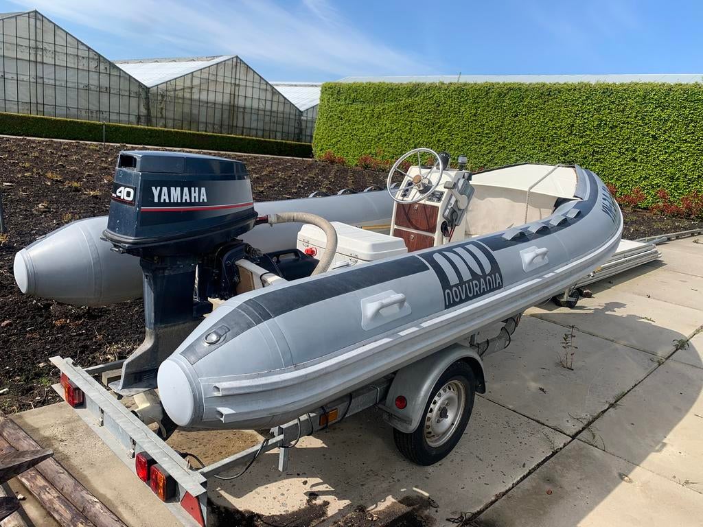 Novurania Tender RIB Yamaha 40pk/2takt, Watersport en Boten, Zo goed als nieuw, Benzine, Overige materialen, Ophalen