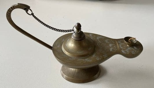Vintage Messing Aladdin Olielamp - Decoratief, Ophalen of Verzenden