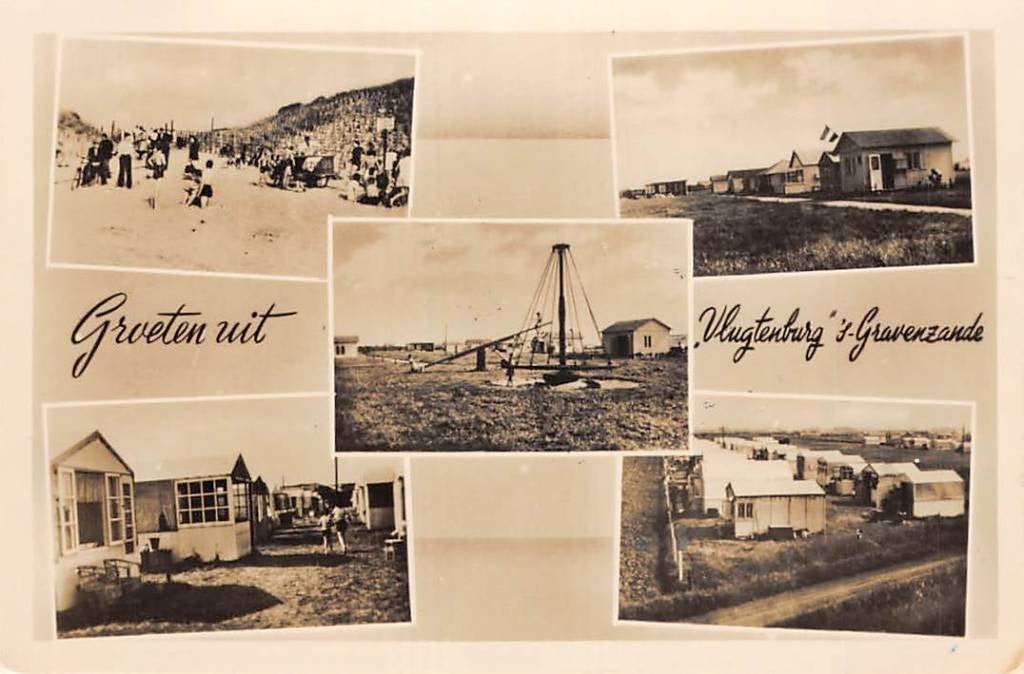 's-Gravenzande Groet uit Vlugtenburg 5-luik Vakantiepark, Ophalen of Verzenden, 1940 tot 1960, Gelopen, Zuid-Holland