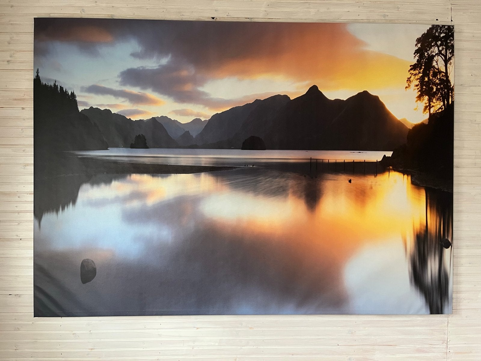 Grote Ikea Print Zonsondergang Landschap 200x140cm, Huis en Inrichting, Woonaccessoires | Schilderijen, Tekeningen en Foto's, Ophalen
