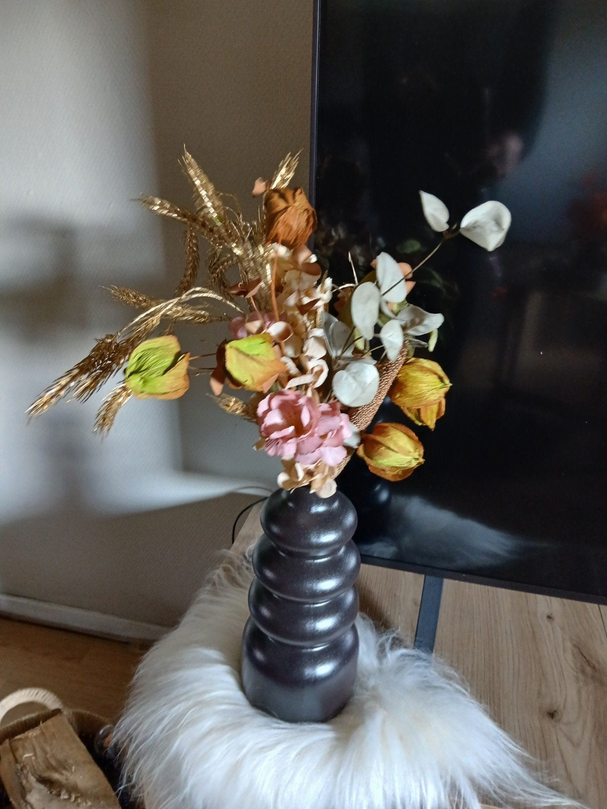 kunst boeket met vaas compleet, Ophalen of Verzenden