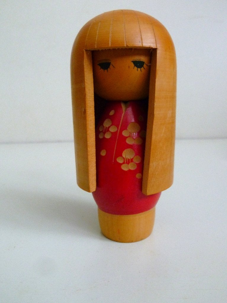 Vintage Creative Kokeshi Japan Koyano Kanji, Antiek en Kunst, Japan, Verzenden, Beeld, Hout