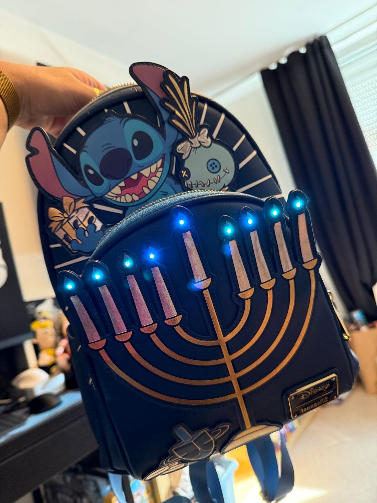 Disney Loungefly Stitch Hanukkah Rugzak, Overige merken, Minder dan 30 cm, Ophalen of Verzenden, Minder dan 25 cm