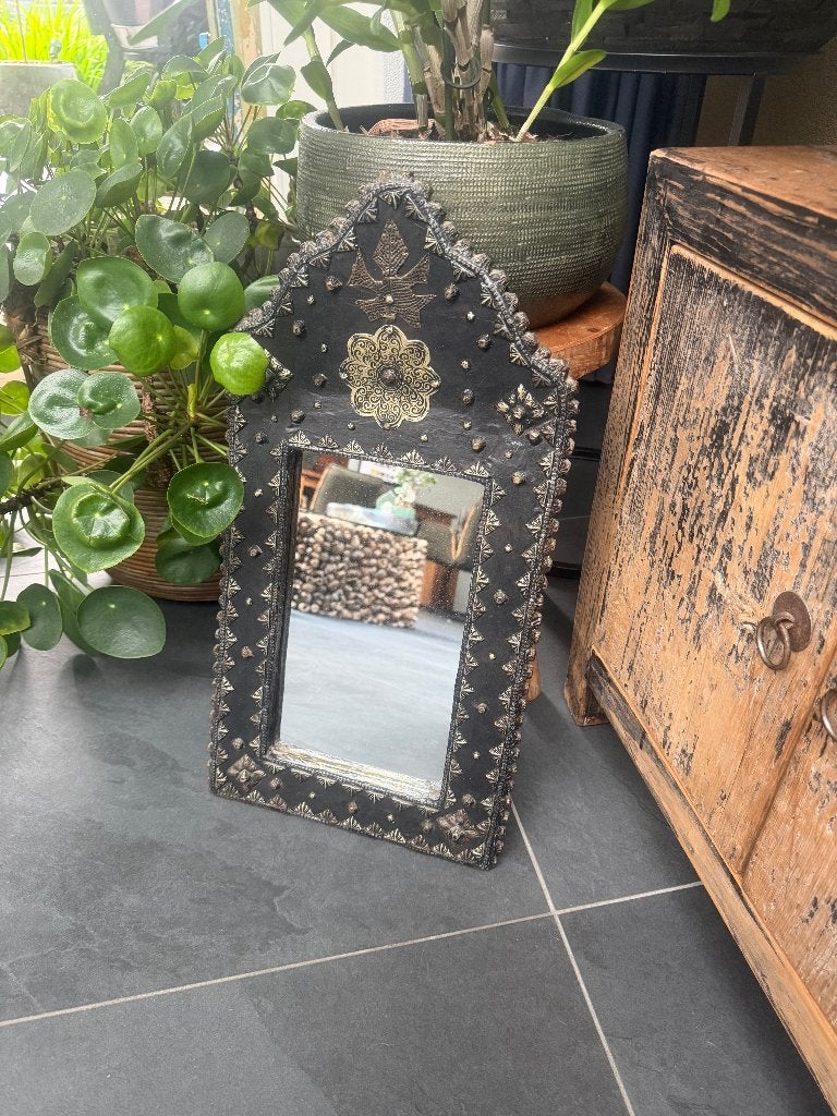 Marokkaanse spiegel handwerk beslag oosters arabisch groot, Gebruikt, Ophalen of Verzenden, https://verburgtvintage.nl/#contact
