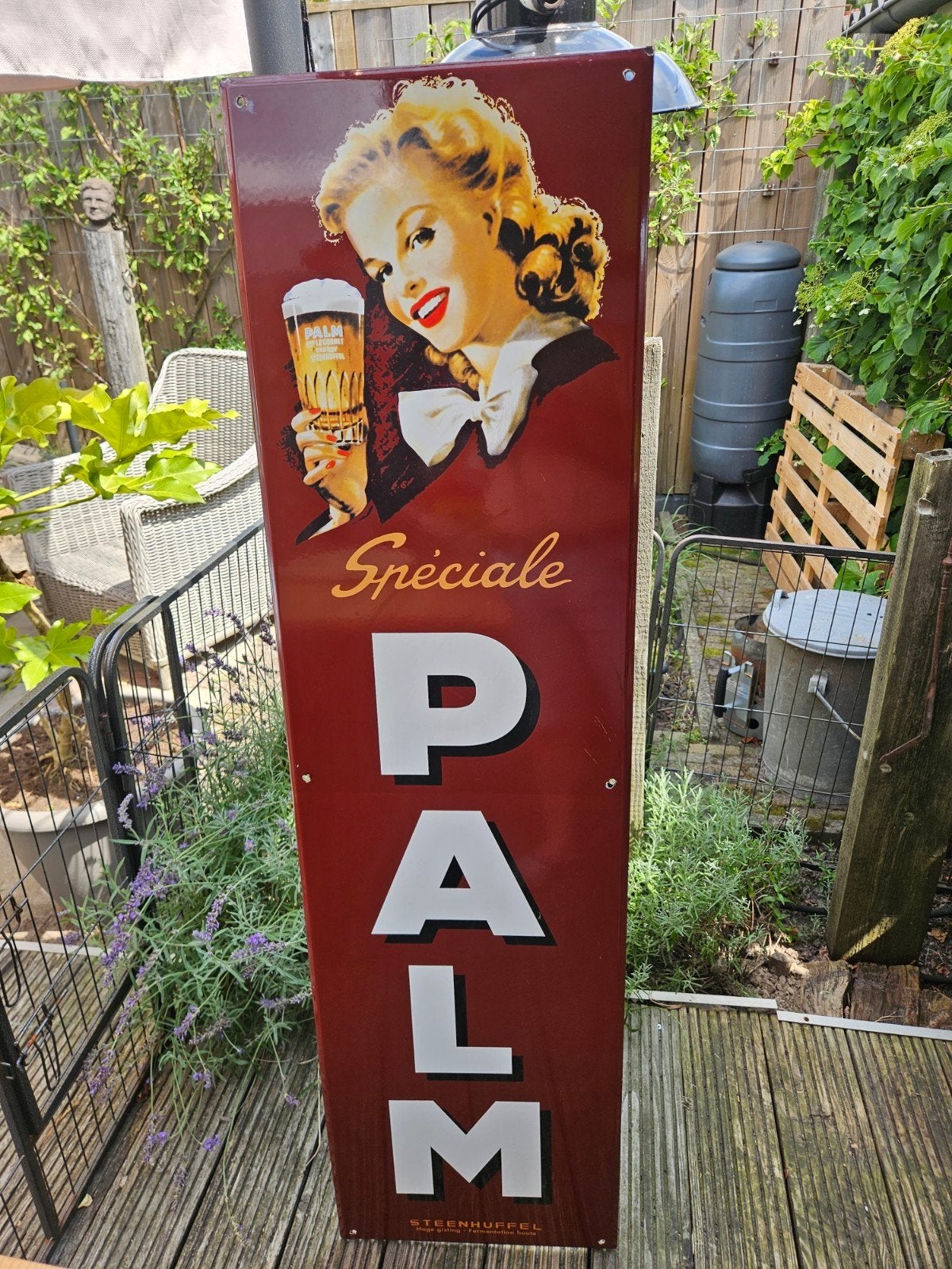 Palm emaille, Ophalen, Reclamebord
