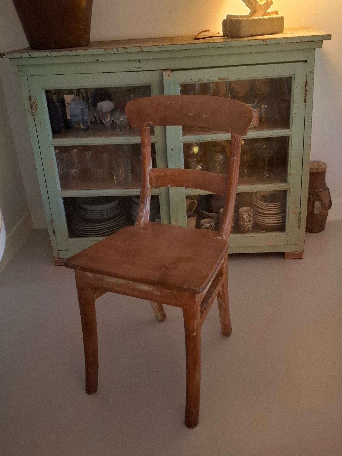 Zware teak houten eetkamer stoel, Ophalen, Gebruikt, Bruin, Eén