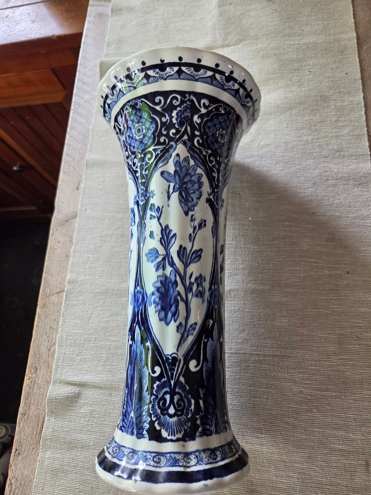 Antieke Delfts Blauwe Vaas - Boch Holland, Antiek en Kunst, Ophalen of Verzenden