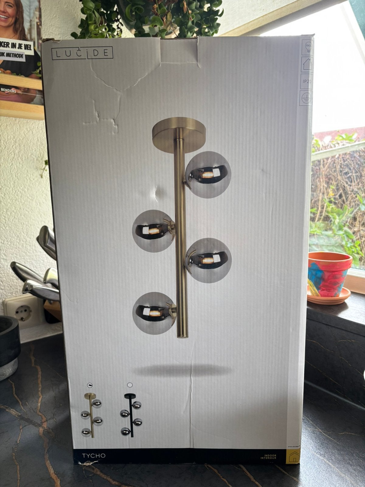 Lucide hanglamp Tycho goud NIEUW nog in verpakking, Ophalen, Nieuw