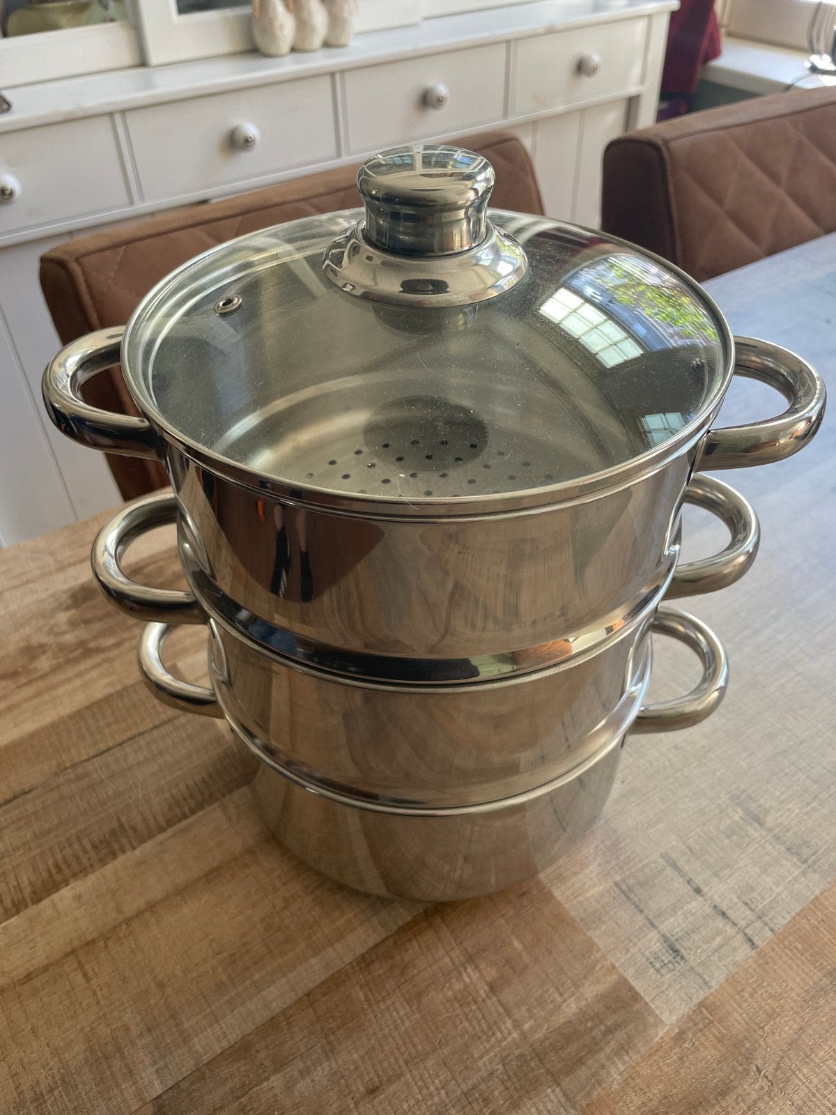 Cookitt Kitchenaid RVS stoompan met 3 lagen, Huis en Inrichting, Ophalen, Gebruikt, Met deksel, Rvs