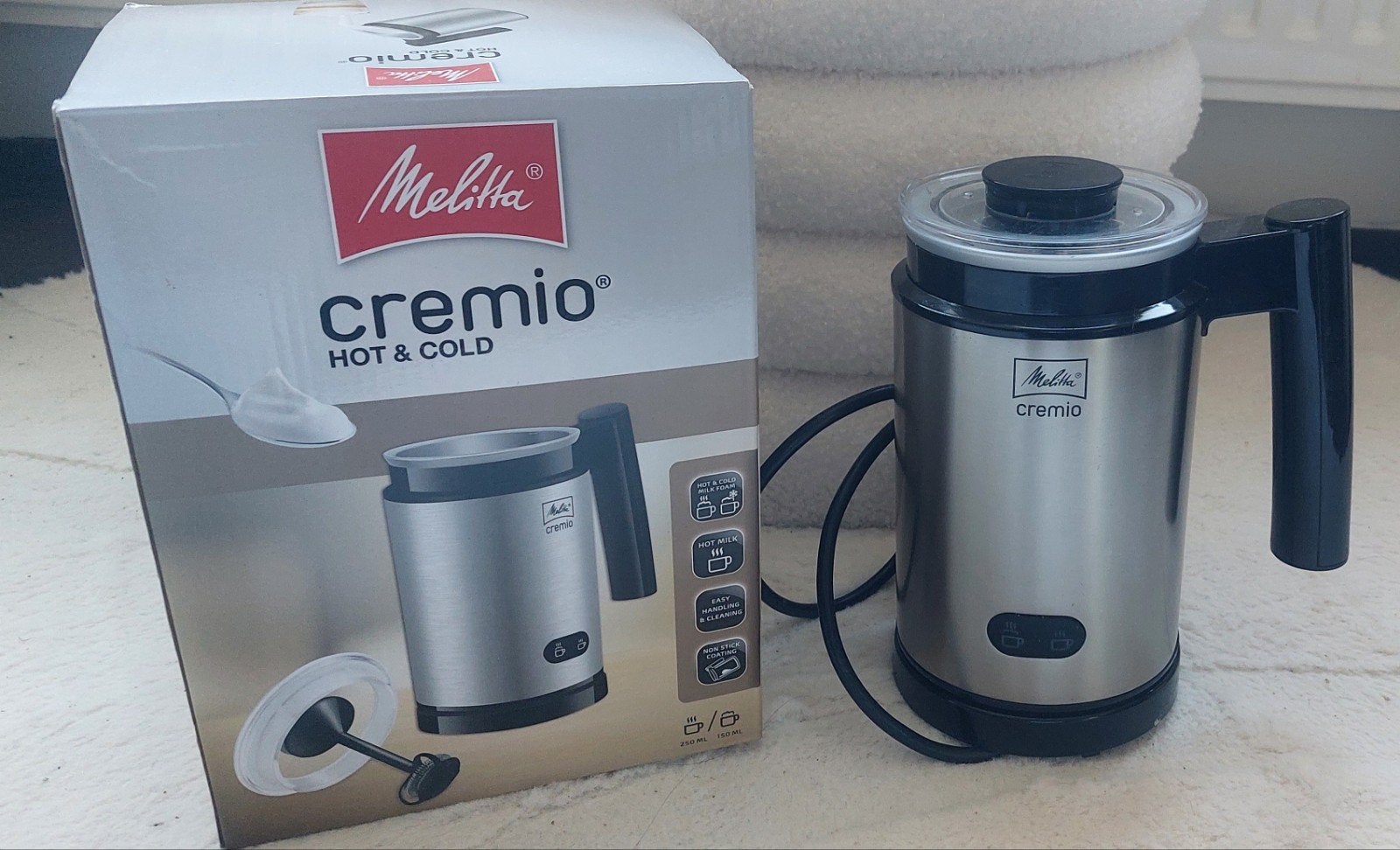 Nieuw Melitta Cremio melkopschuimer 1014-03 SST RVS, Ophalen of Verzenden, Nieuw, Elektrische melkopschuimer