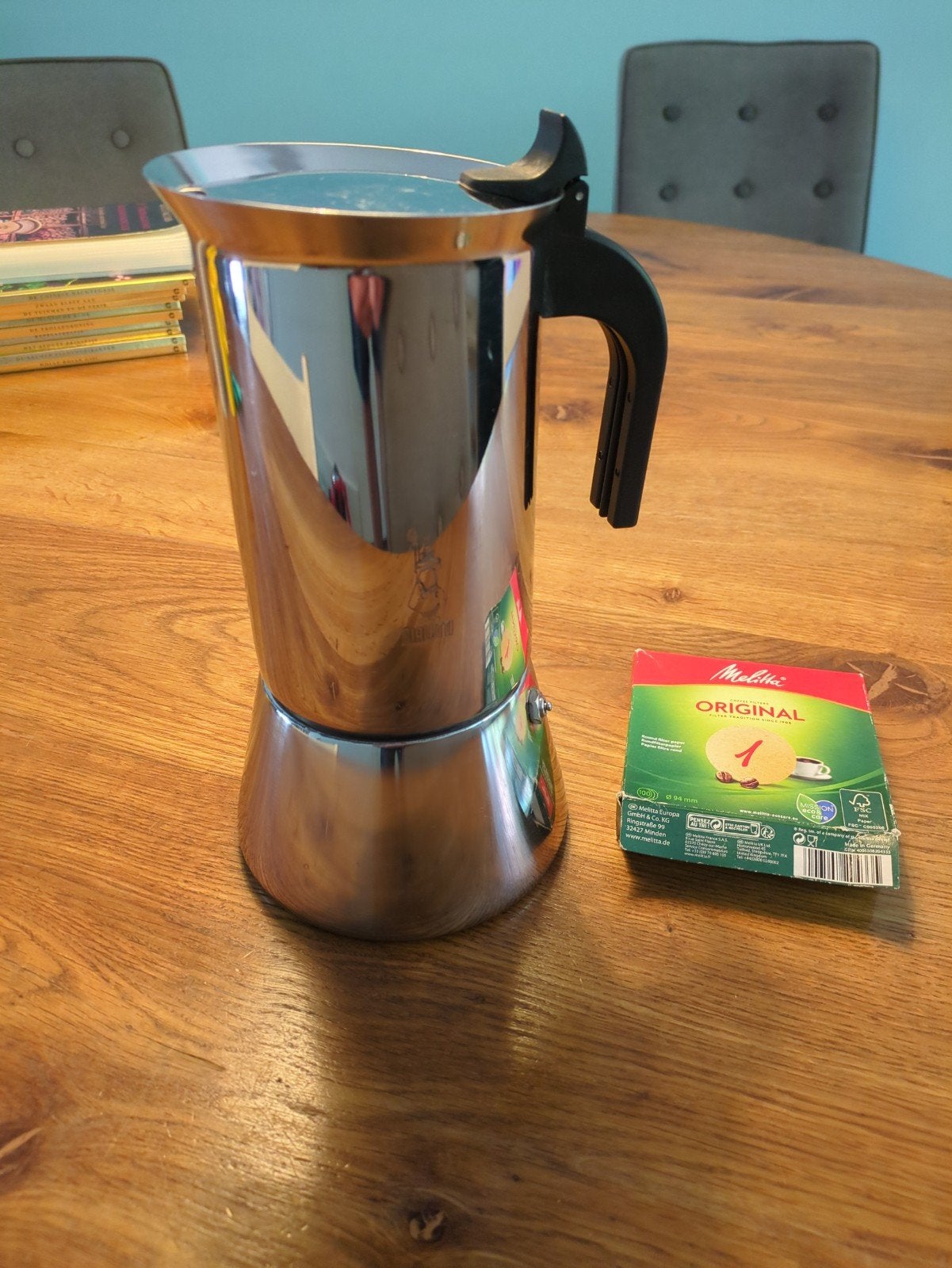 Bialetti Moka Express RVS - Italiaanse koffiezetter, Overige modellen, Gemalen koffie, Ophalen of Verzenden, Zo goed als nieuw