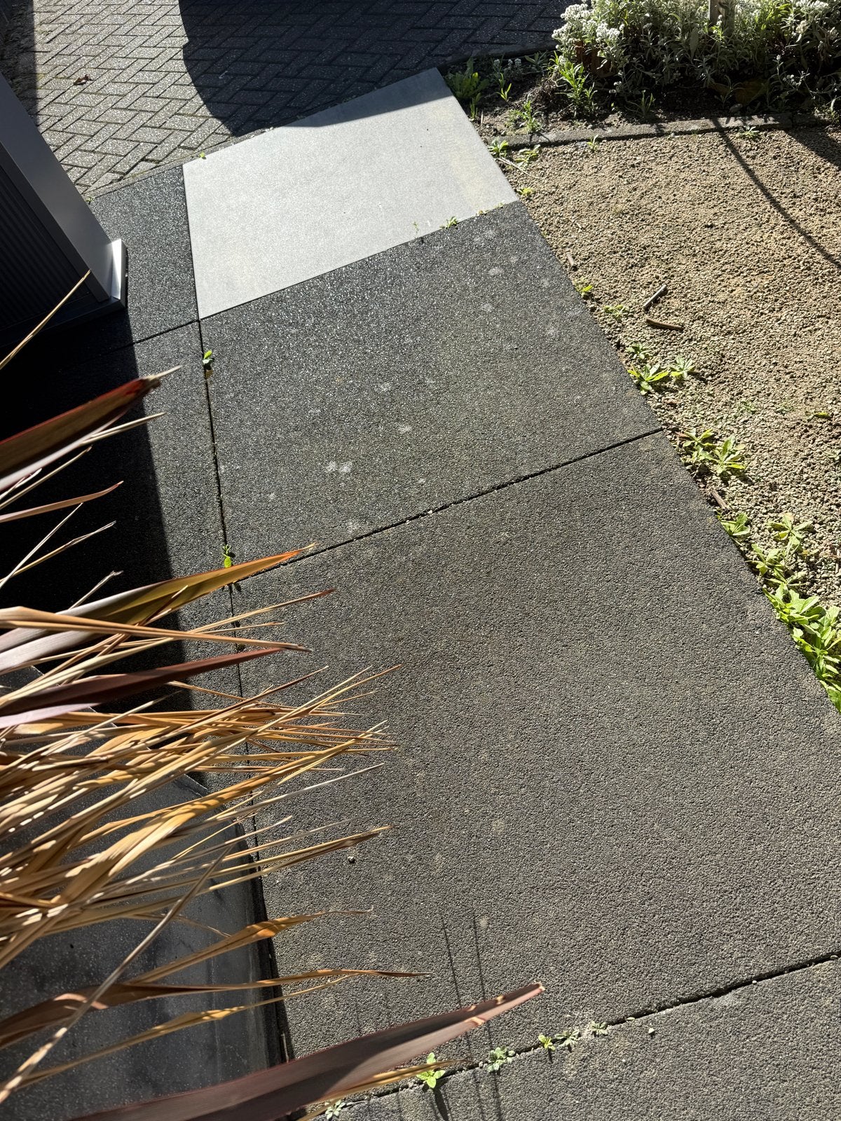 Gratis af te halen: Buitentegels 100x100cm (antraciet/lichtg, Gebruikt, 60 cm of meer, Ophalen of Verzenden, Minder dan 5 m²