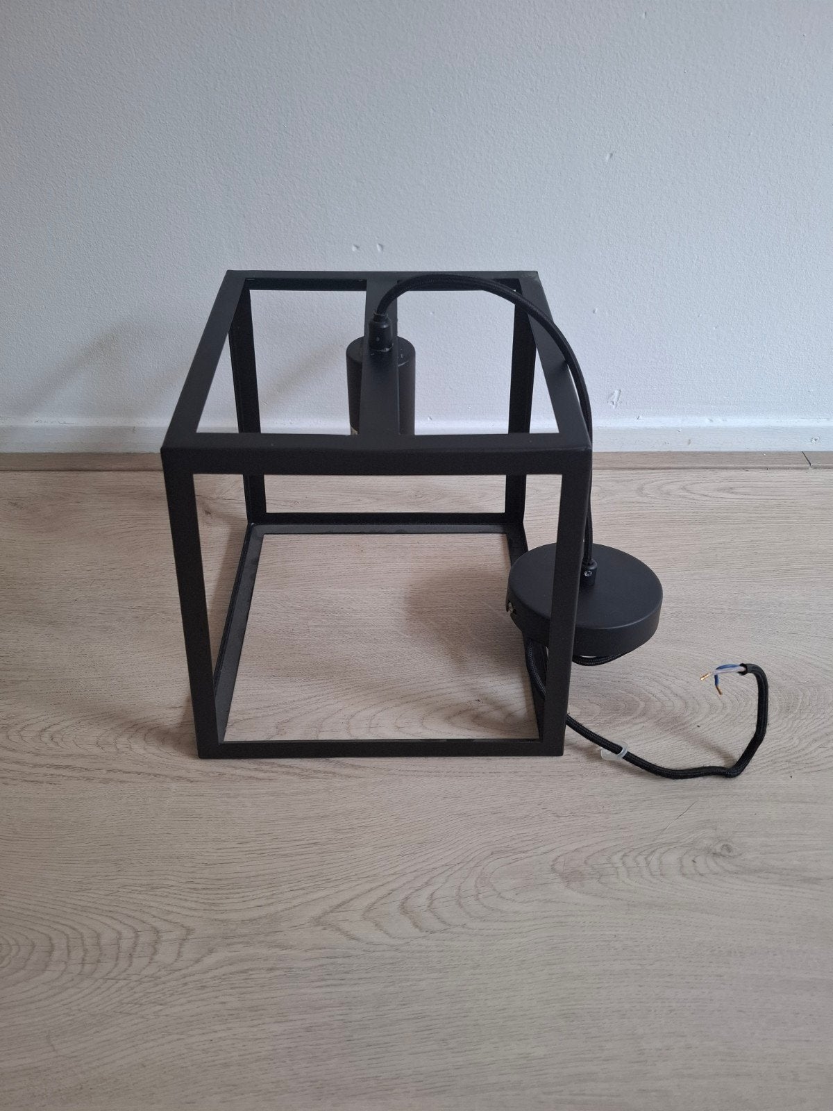 Zwarte Kubus Hanglamp - Industrieel Design, Ophalen, Minder dan 50 cm, Industrieel, Modern, Zo goed als nieuw