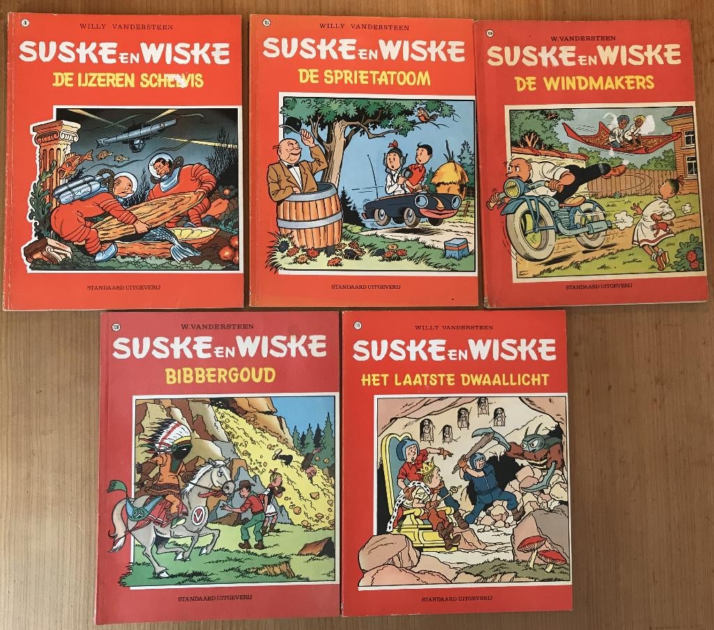 Suske en Wiske 5 x, Meerdere stripboeken, Ophalen of Verzenden, Gelezen