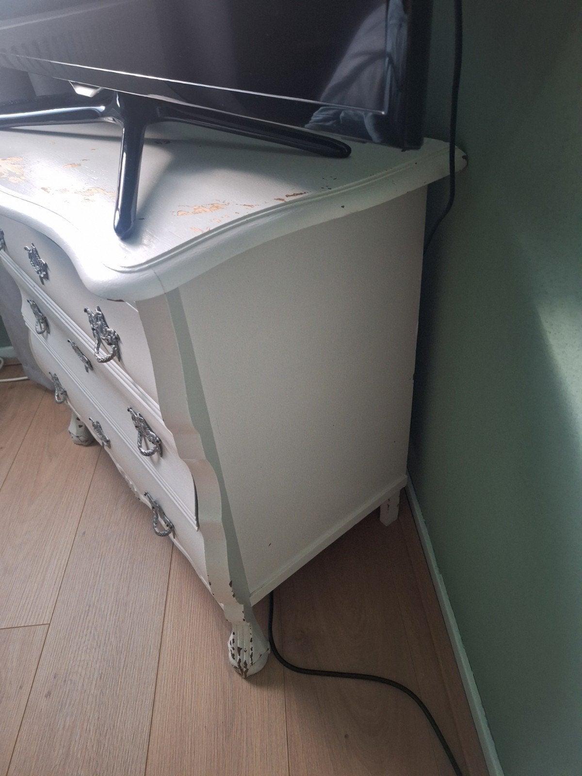 Antieke ladekast / commode - wit, barok stijl, Gebruikt, Barok, Brocante, Vintage, Met lade(s), 25 tot 50 cm