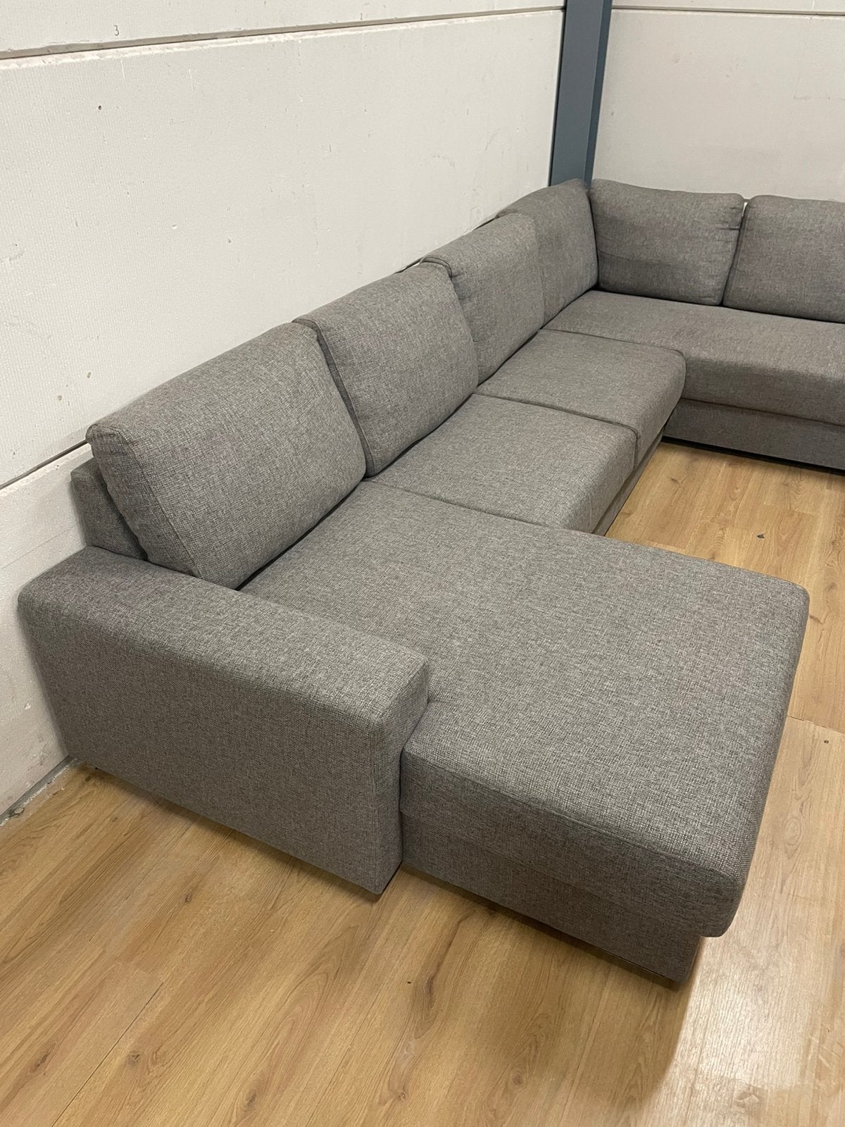 Mooie luxe grijze moderne u bank - GEREINIGD!!!, Ophalen, Luxe, Hoekbank, 300 cm of meer