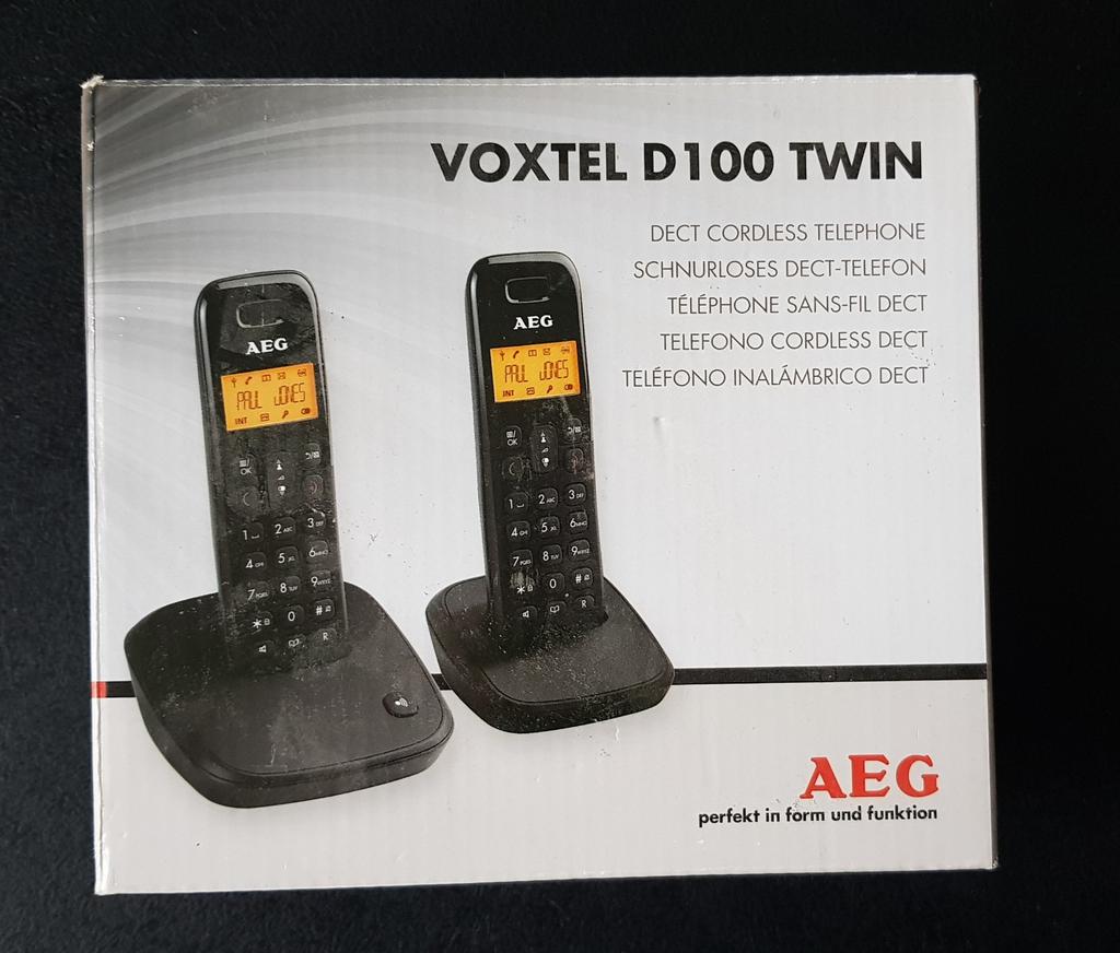 AEG Voxtel D100 Twin Dect vaste telefoon, Telecommunicatie, Vaste telefoons | Handsets en Draadloos, 1 handset, Ophalen of Verzenden