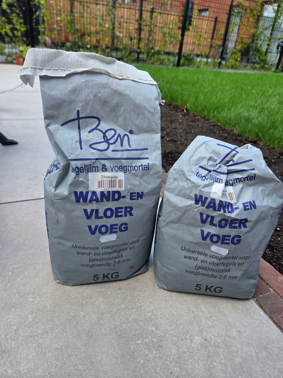 Ben tegellijm & voegmortel zilvergrijs 5kg, Ophalen, Overige typen, Nieuw, Minder dan 20 cm