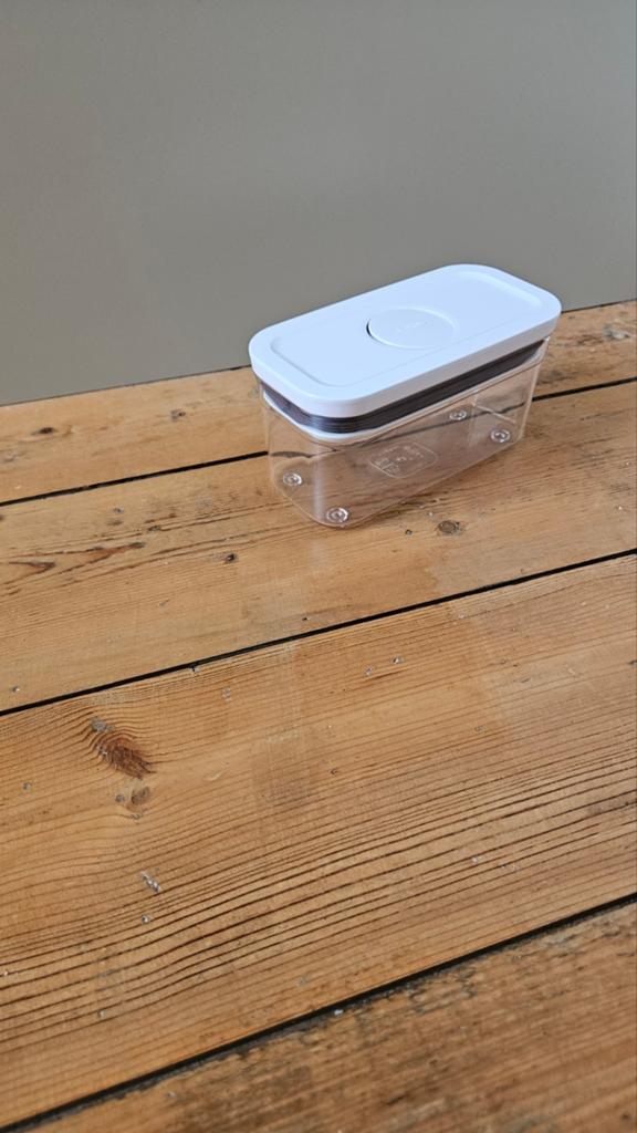OXO POP Container 2.0 klein rechthoek mini 0,4 liter, Kunststof, Ophalen of Verzenden, Zo goed als nieuw, Voorraadpot