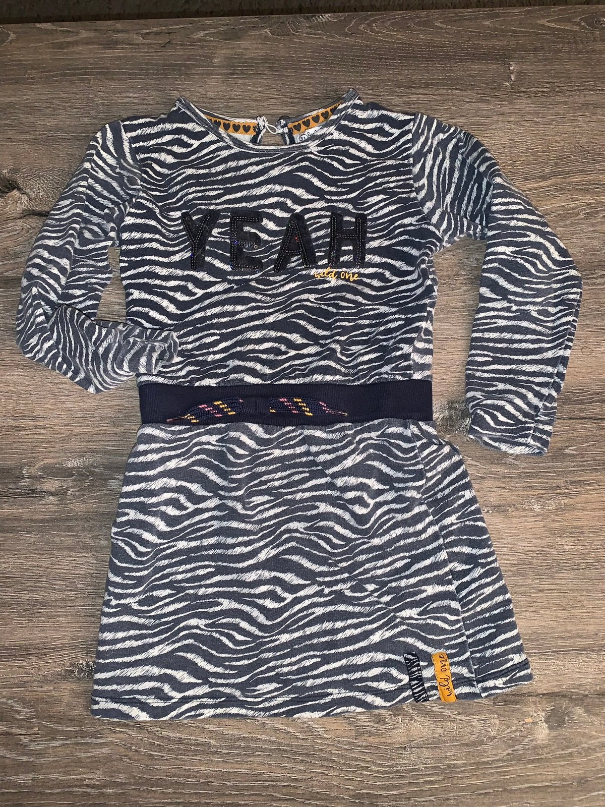 Zebra jurkje Wild One maat 104, Kinderen en Baby's, Kinderkleding | Maat 104, Ophalen of Verzenden, Zo goed als nieuw, Meisje