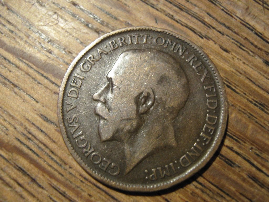 Engeland, WWI 1/2 Penny 1917 koning George V #6, Ophalen of Verzenden, Overige landen, Losse munt
