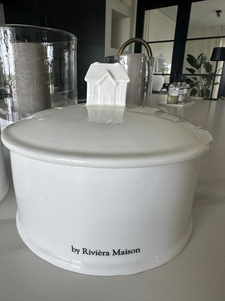 Riviera Maison Voorraadpotten - Set van 2, Ophalen of Verzenden, Zo goed als nieuw, Voorraadpot, Steen/keramiek
