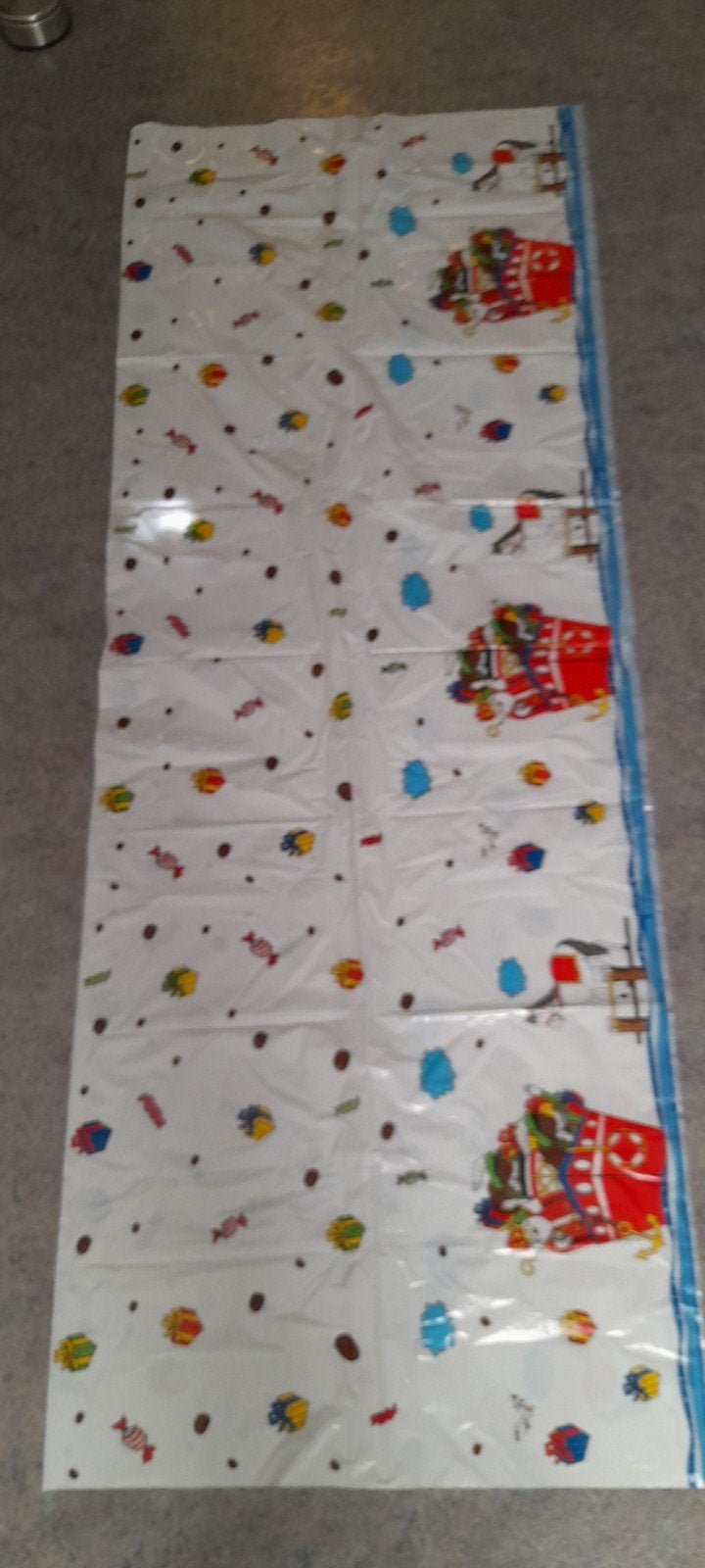 vintage plastic tafelkleed sinterklaas en zwarte piet, Ophalen of Verzenden, Gebruikt
