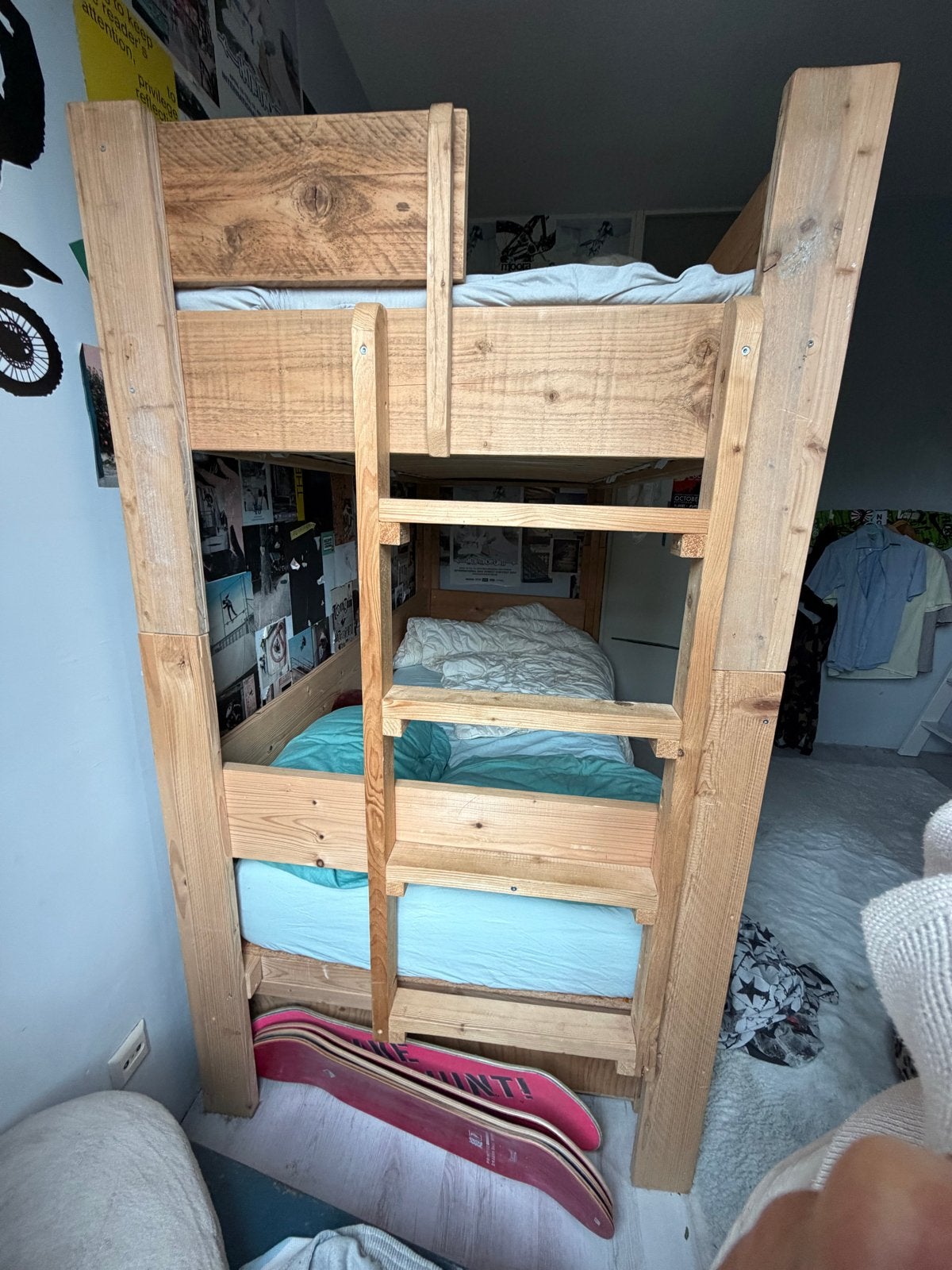 Houten Stapelbed met Lades - Twee Persoons, Huis en Inrichting, Slaapkamer | Stapelbedden en Hoogslapers, Ophalen, 90 cm, Tweepersoons