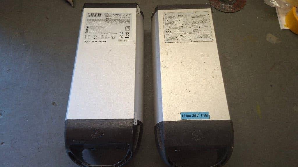 2x Cleantron BATA 0016 fiets accu duo fietsaccu. DEFECT!!, Overige merken, Gebruikt, ,, Ophalen of Verzenden
