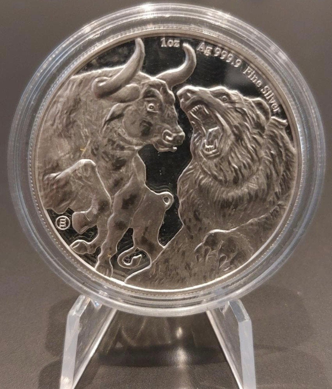 1 oz Zilveren Bull & Bear Munt 2023 - Republique du Tchad, Verzenden
