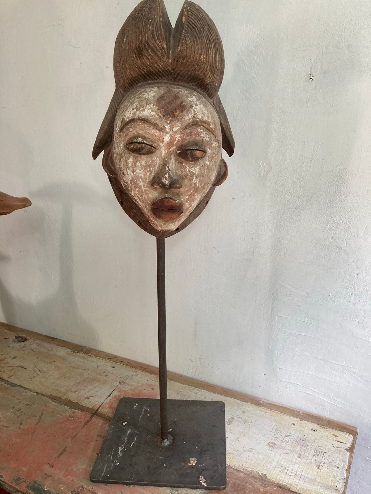 Gabun-Punu Masker op standaard, Afrikaanse kunst, Ophalen