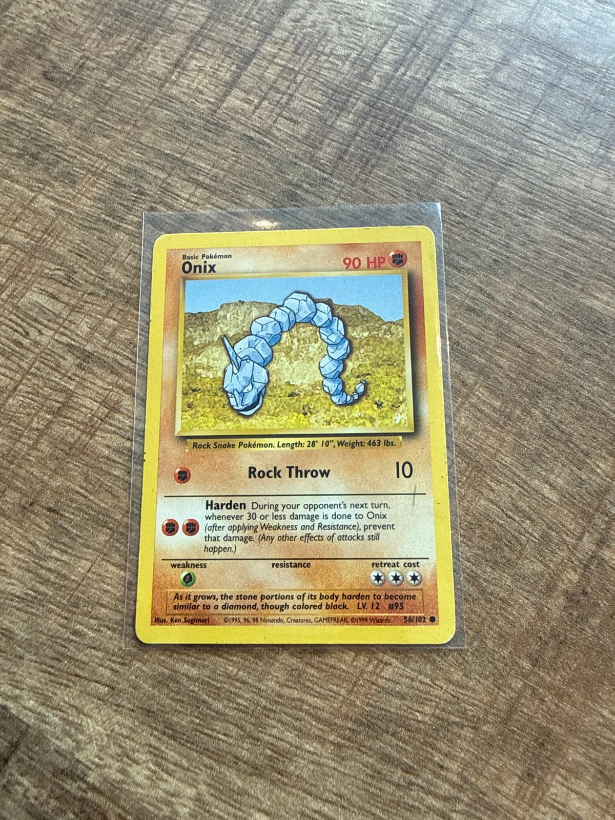 Pokémon Kaart Onix 58/102 (Base Set) - Zonder hoesje, Ophalen, Gebruikt, Losse kaart