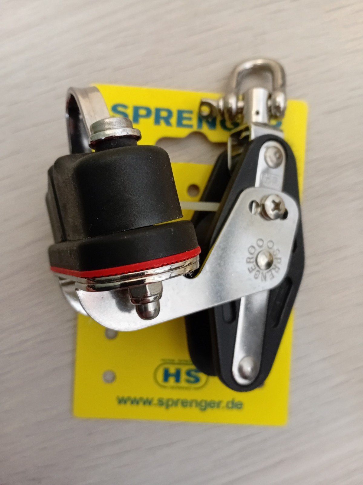 Sprenger blok met wartel, klem en hondsvot 10mm, Watersport en Boten, Ophalen of Verzenden, Nieuw, Lijn of Blok