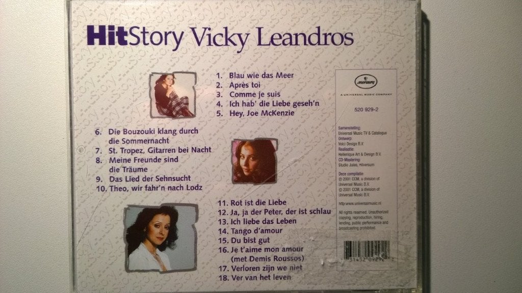 Vicky Leandros - HitStory, Ophalen of Verzenden, 1980 - 1989, Zo goed als nieuw