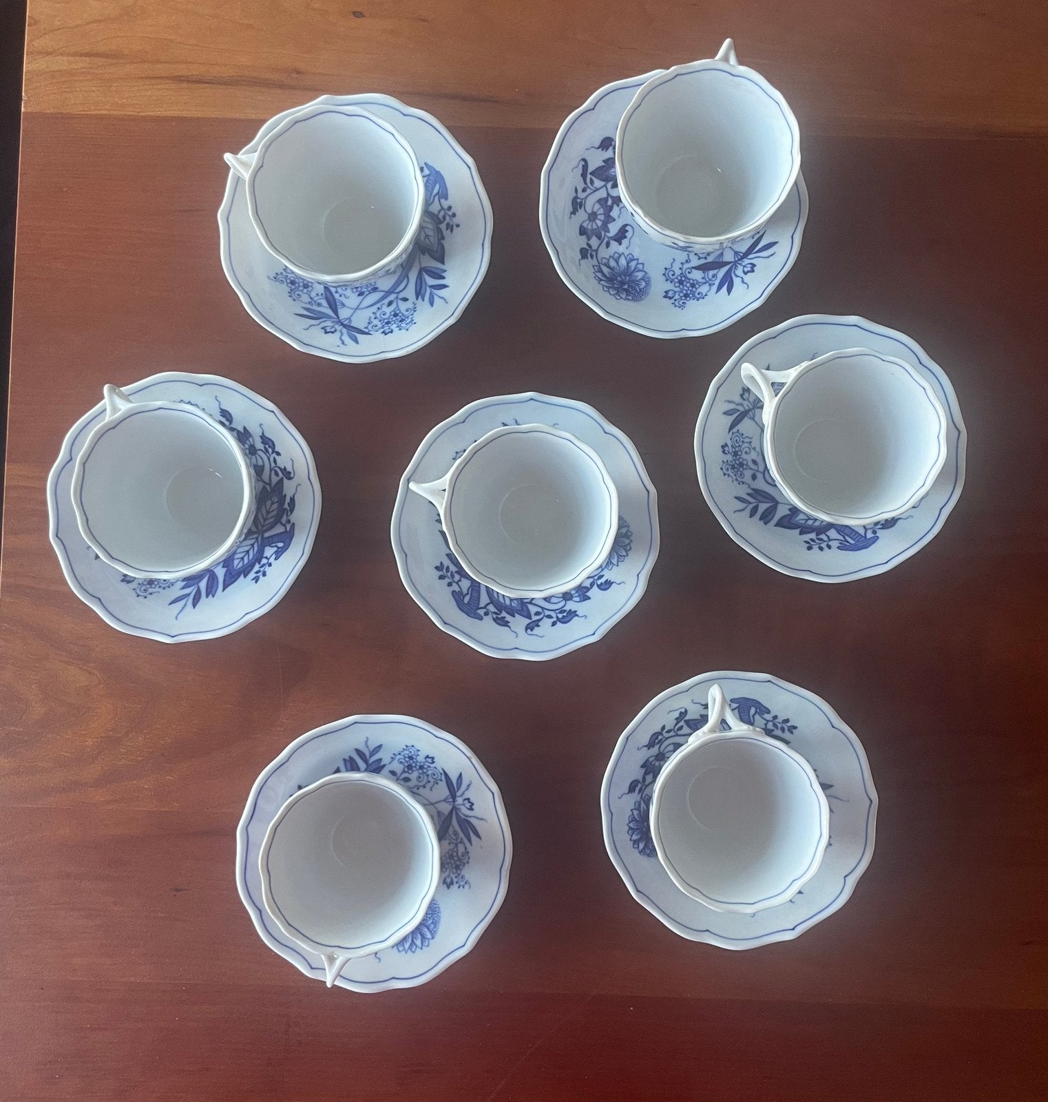 Hutschenreuther Blau Zwiebelmuster Koffiekopjes en Schotels, Antiek en Kunst, Ophalen of Verzenden