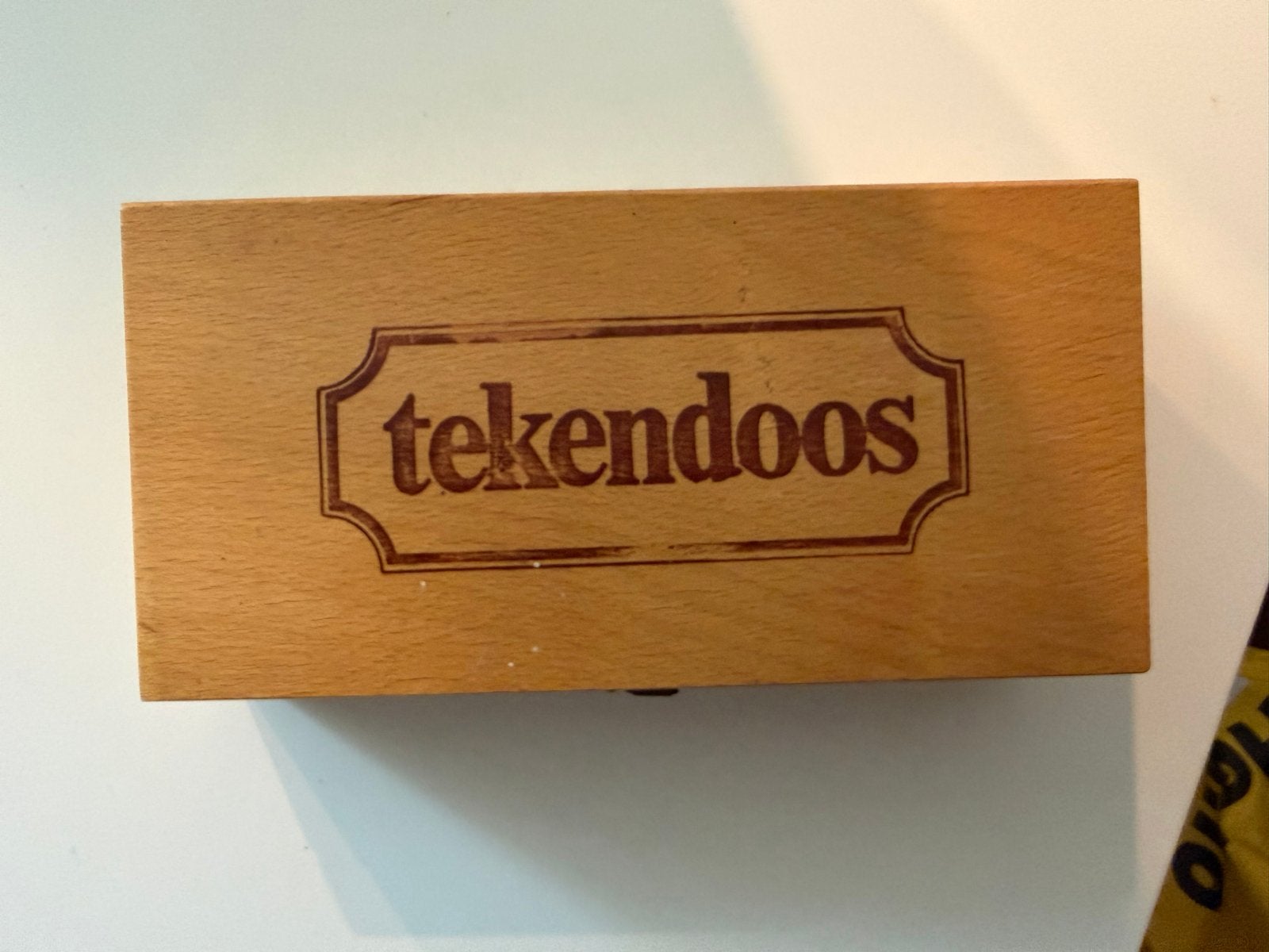 Houten tekendoos met diverse teken- en schilderspullen, Ophalen of Verzenden, Gebruikt, Acrylverf