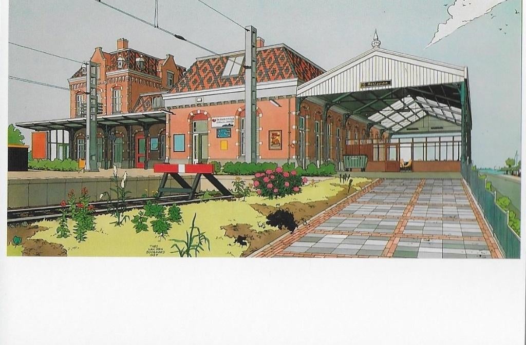 Theo van den Boogaard Station Enkhuizen Art Unlimited C2774, Verzamelen, Ophalen of Verzenden, 1980 tot heden, Ongelopen, Gebouw