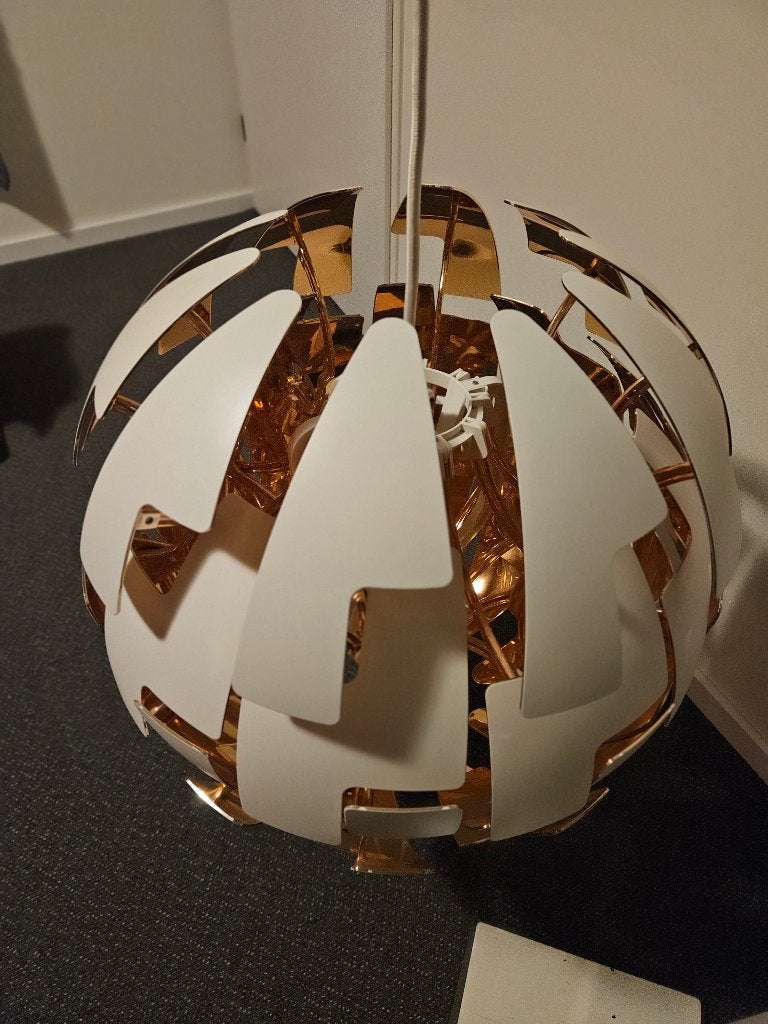 IKEA PS 2014 Hanglamp – 52 cm – Wit/Koper, Ophalen, Kunststof, 50 tot 75 cm, Zo goed als nieuw